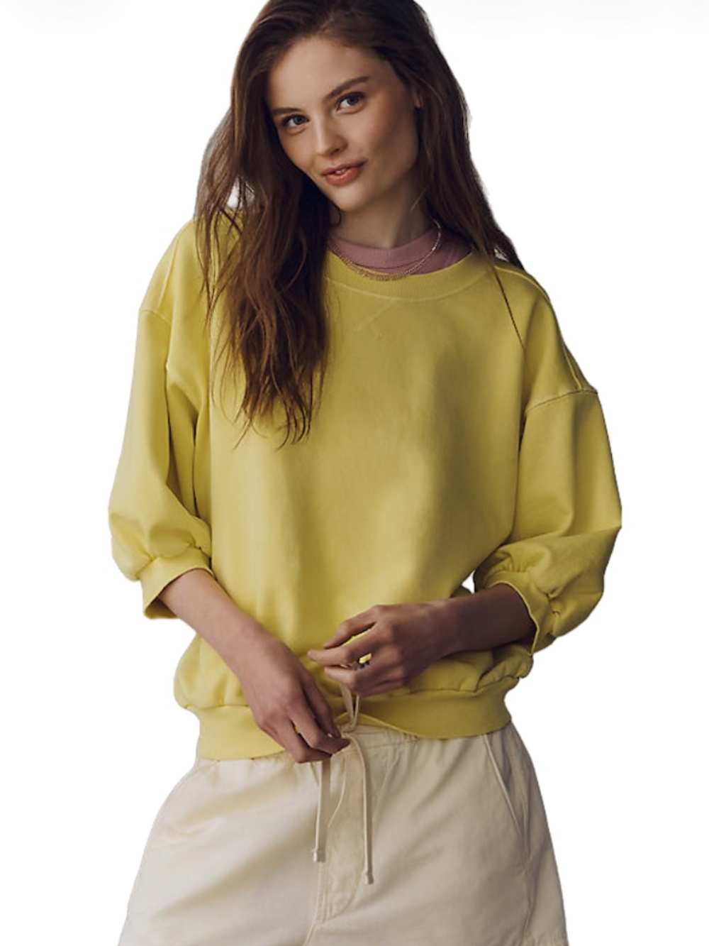 Pilcro Niki Bubble Sweatshirt - Acacia - Size XS